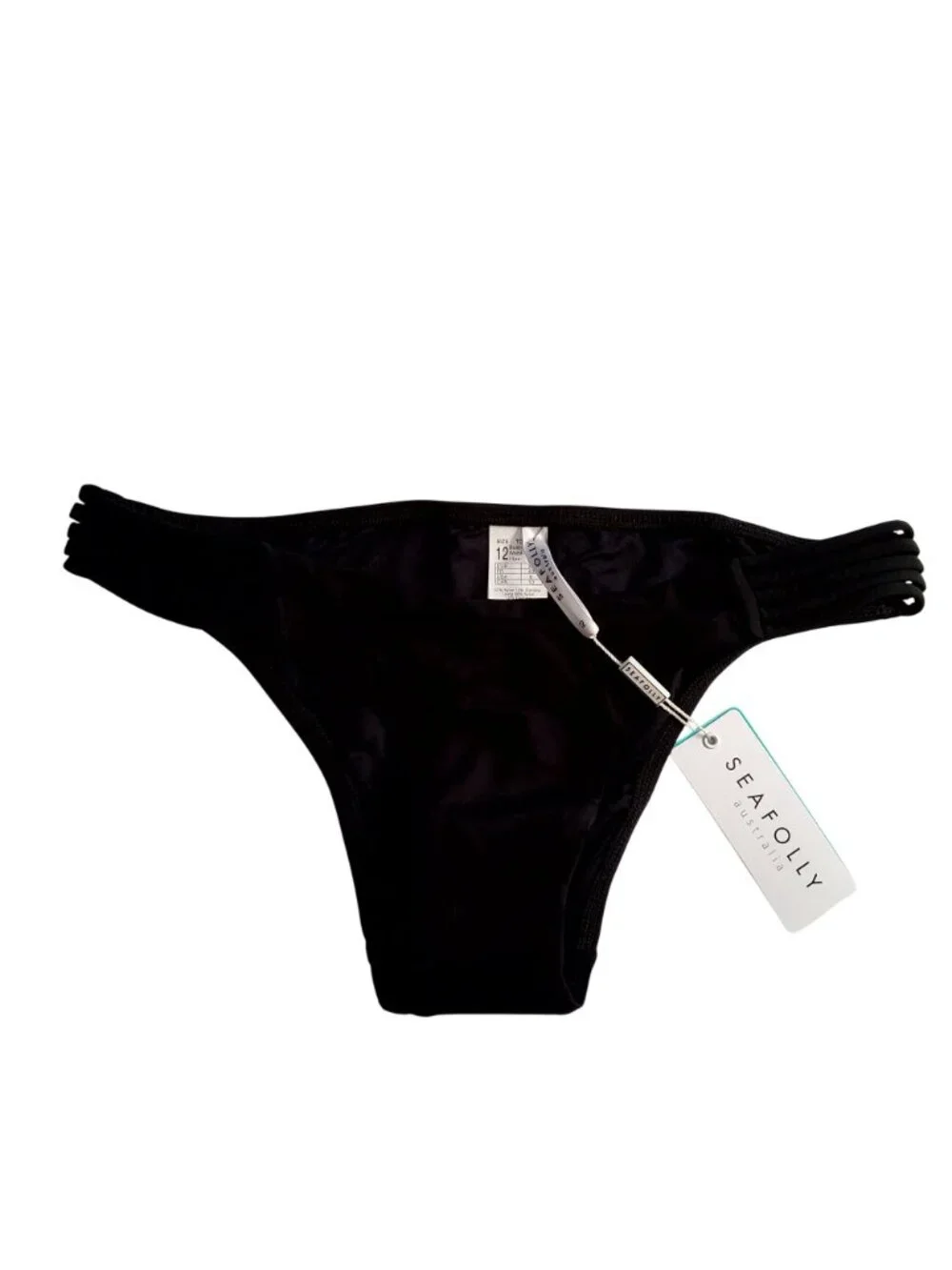 Seafolly Womens Black Bikini  Side strap detailing Size 12 Nylon & Elastane - Picture 2 of 7